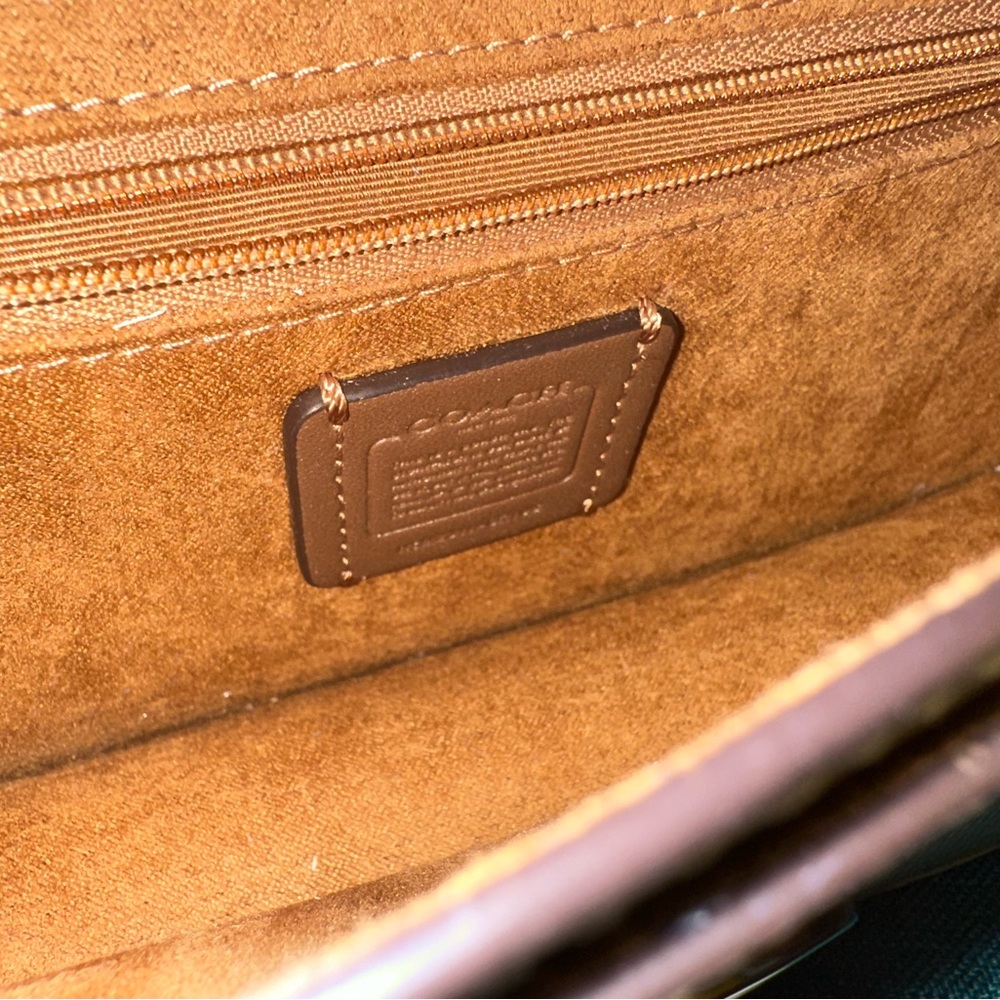 Coach Eliza Pale Green Lizard Embossed Shoulder and Crossbody CR106 SV/AG MINT! - Picture 12 of 15